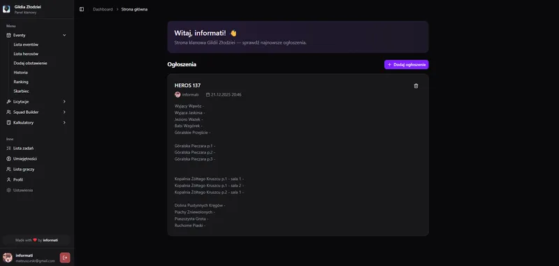 Dashboard View of Tepirek Revamped